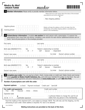 Medco By Mail Order Form