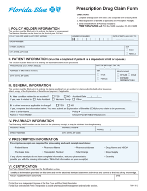 Prescription Drug Claim Form