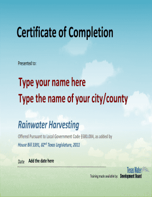 Certificate of Completion