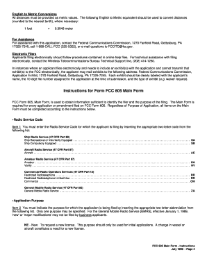 FCC Form 605 Main Form