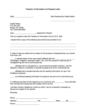 Freedom of Information Act Request Letter