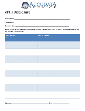 ePHI Disclosure Form