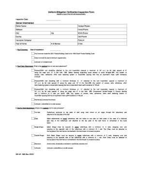 Florida Mitigation Verification Inspection Form