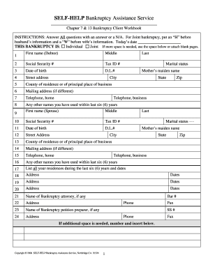 Chapter 7 Bankruptcy Workbook