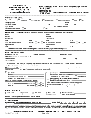 Contractor Bond Application Form