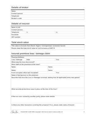 Non-Motor Claim Form