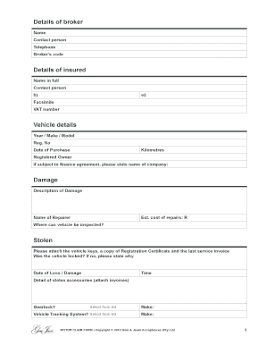 Motor Claim Form