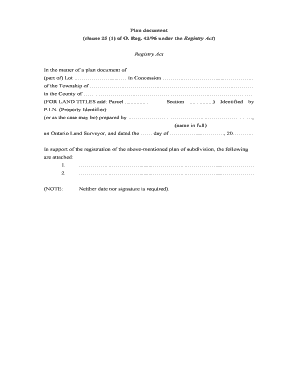 Ontario Land Surveyor Plan Document