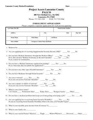 PALCO Enrollment Application