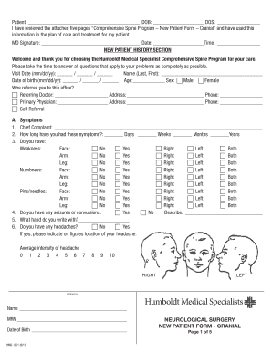 New Patient Form - Cranial
