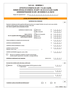 S.C.I.A. - SCHEDA 1