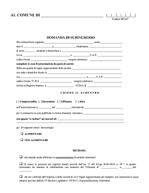 Domanda di Subingresso
