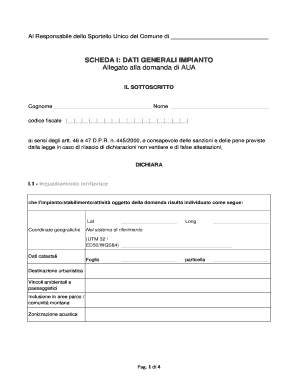 Domanda di Autorizzazione Unica Ambientale