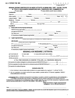 Segnalazione Certificata di Inizio Attività