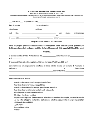 Relazione Tecnica di Asseverazione