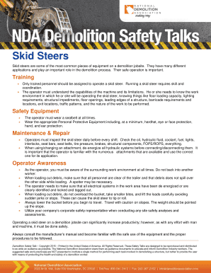 Skid Steer Safety Training Form