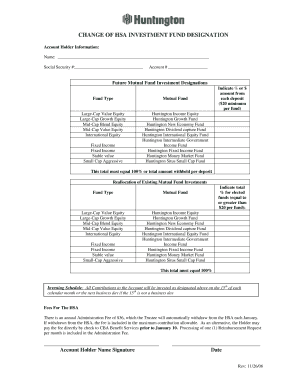 HSA Investment Fund Designation Form
