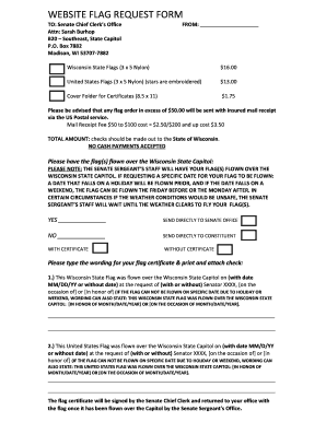Wisconsin State Flag Request Form