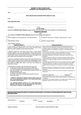 Employee Indemnity Form