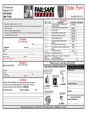 Fail-Safe Order Form