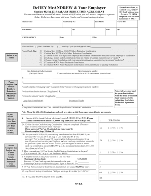 Section 403(b) Salary Reduction Agreement