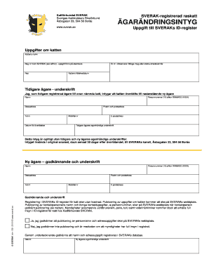 SVERAK Cat Ownership Transfer Form