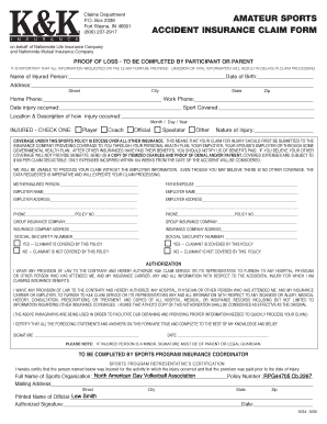 Accident Insurance Claim Form