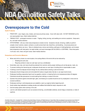 Cold Exposure Safety Form