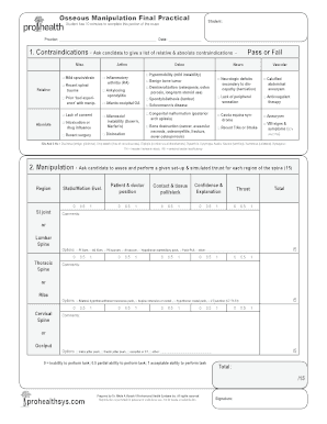 Osseous Manipulation Final Practical Exam