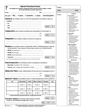 Spinal Practical Exam Template