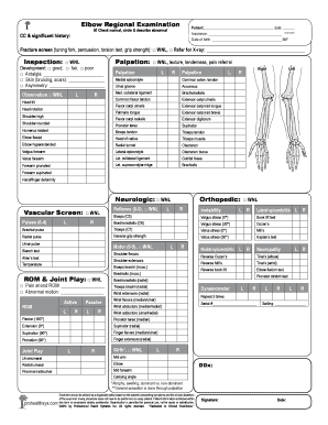 Elbow Exam Form