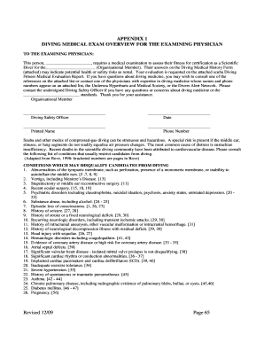 Scuba Diving Medical Evaluation Form