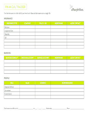 Financial Tracker Form