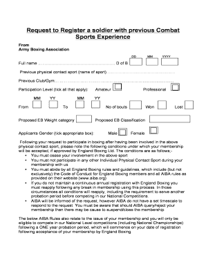 England Boxing Registration Form