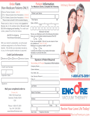 Medicare Revive Premium System Order Form