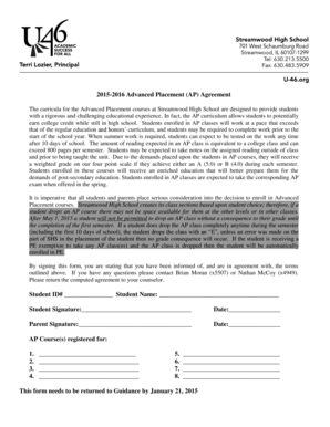 Advanced Placement (AP) Agreement