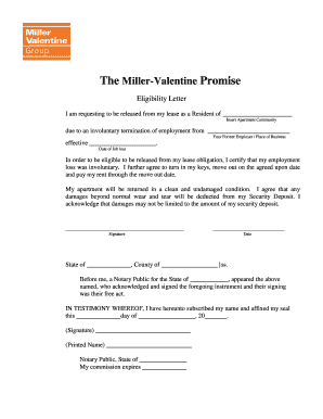 Miller-Valentine Lease Termination Letter