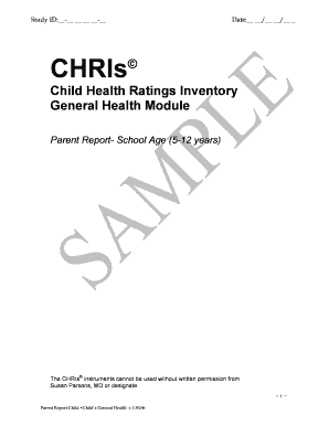 Child Health Ratings Inventory Parent Report