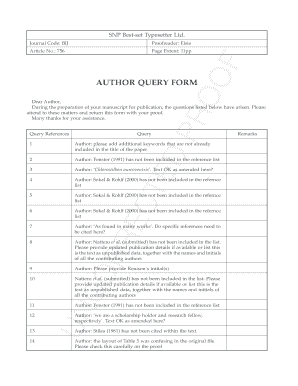 Author Query Form