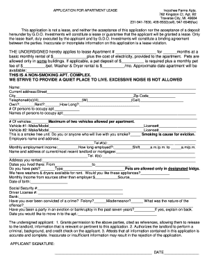 Apartment Lease Application