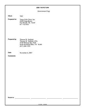 2006 Form 990 Tax Return
