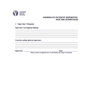 Immediate Incident Reporting Form