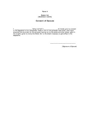 Dower Act Spouse Consent Form