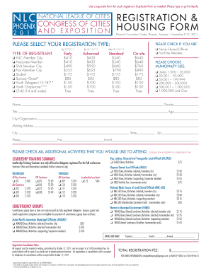 Conference Registration and Housing Form
