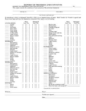 Report of Premises and Contents