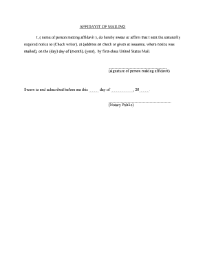 Affidavit of Mailing