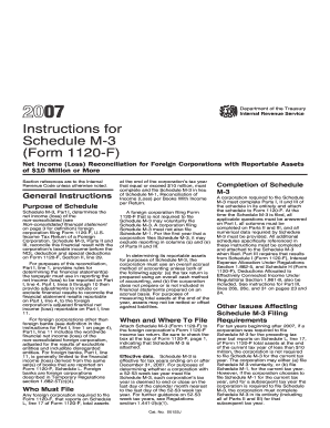 Instructions for Schedule M-3 (Form 1120-F)