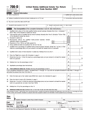 Form 706-D Additional Estate Tax Return