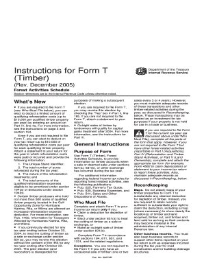Form T (Timber) Instructions