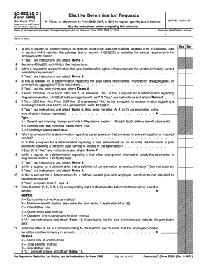 Schedule Q Form 5300 Elective Determination Requests